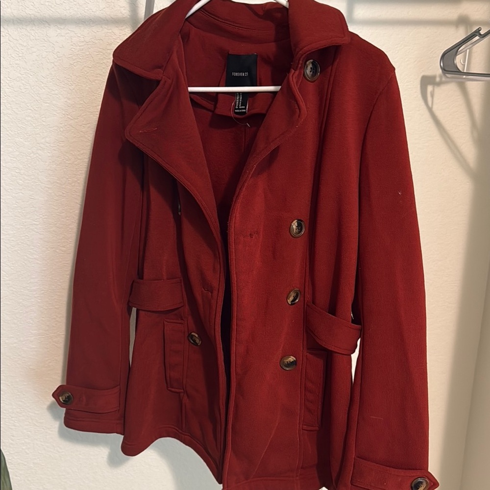 Women's Red Peacoat